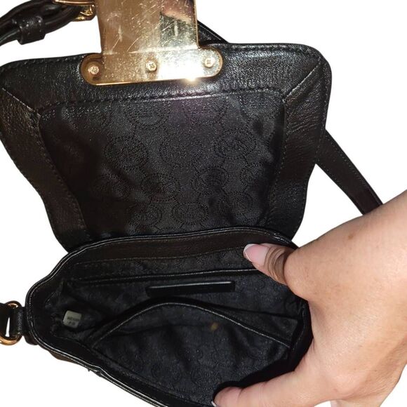 Michael Kors Small Black Leather Flap Bag Crossbody - Picture 10 of 15
